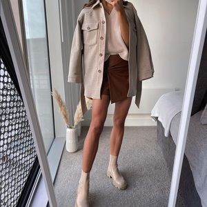 Zara Flat Leather Ankle Boots with Track Soles